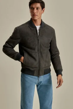 New Suede Sheepskin Bomber Jacket Outerwear