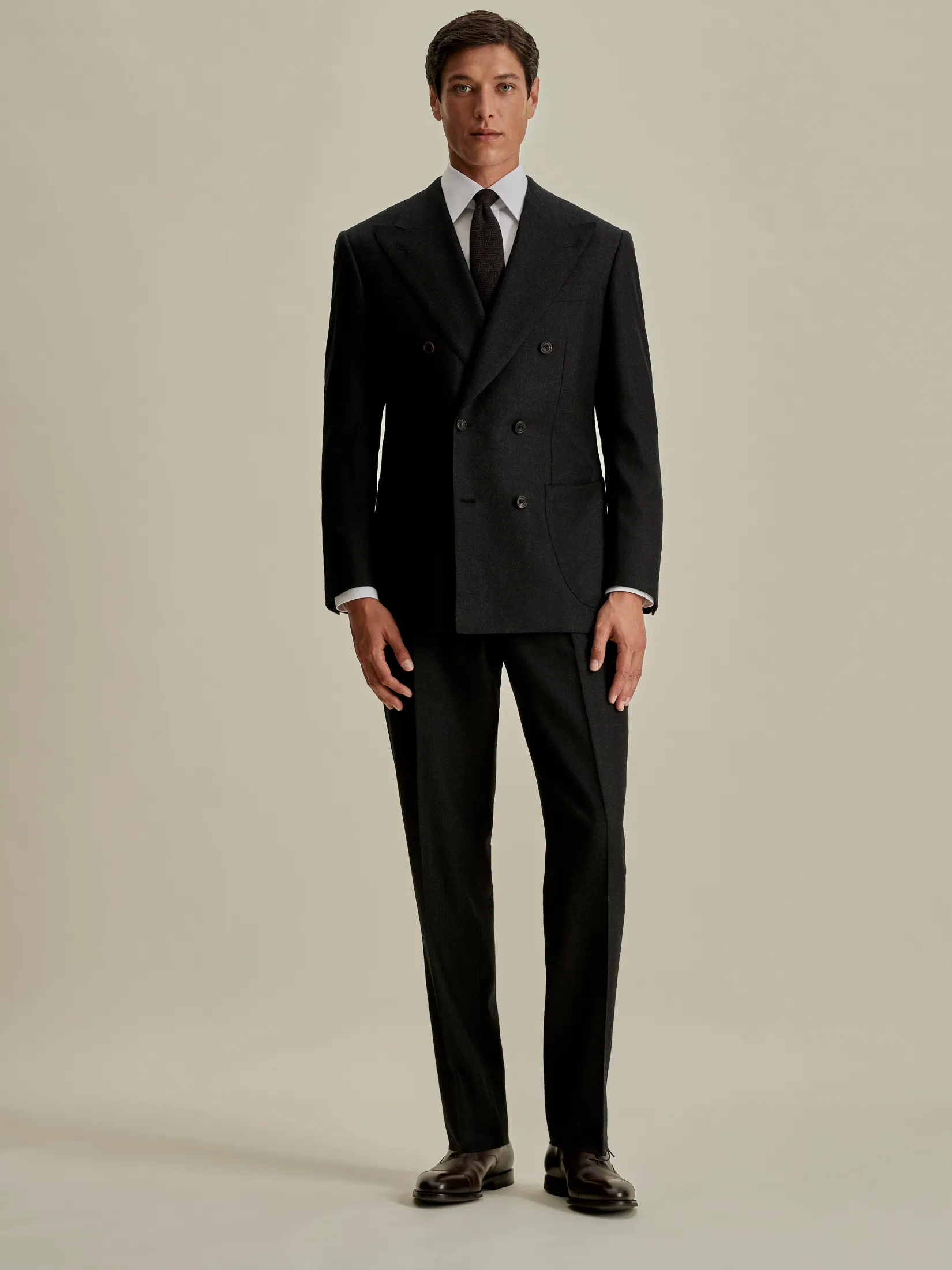 Online Wool Double Breasted Wide Peak Lapel Suit Tailoring
