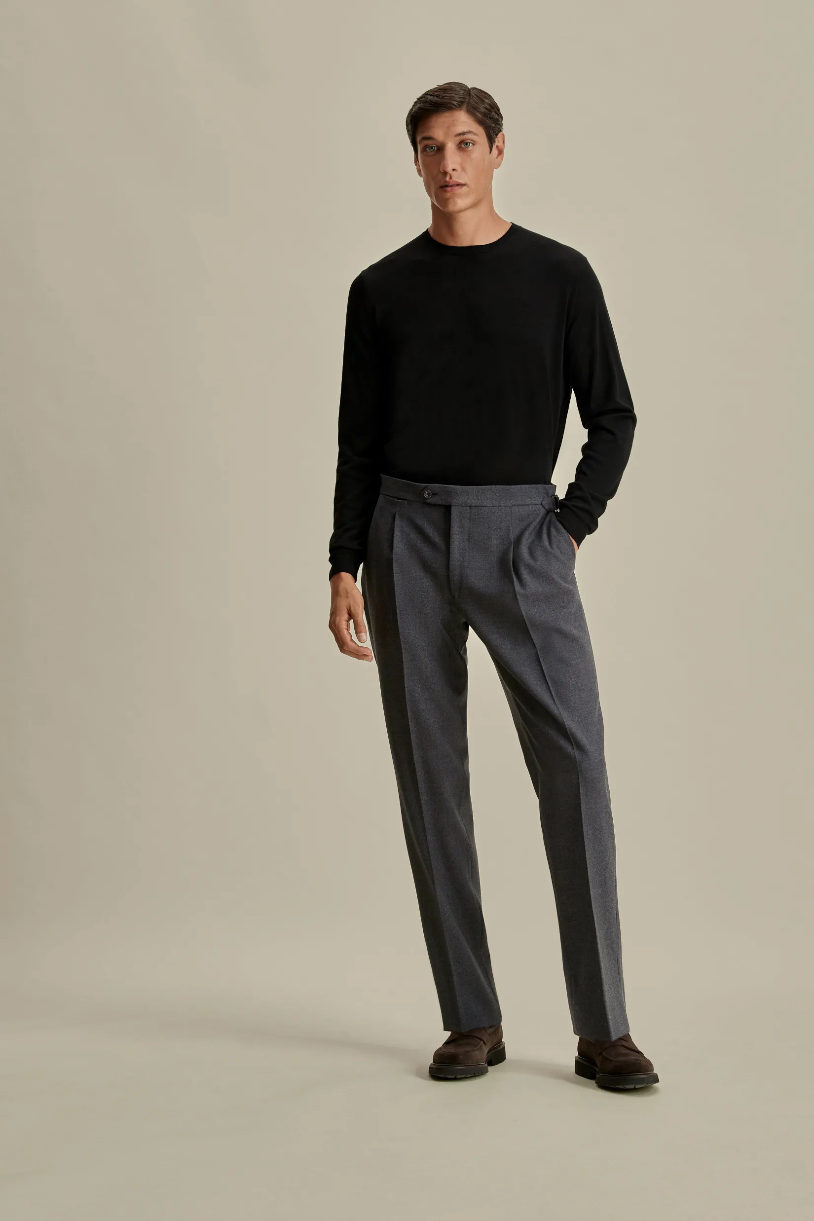 Online Wool Single Pleat Tailored Trousers Trousers & Shorts|Tailoring