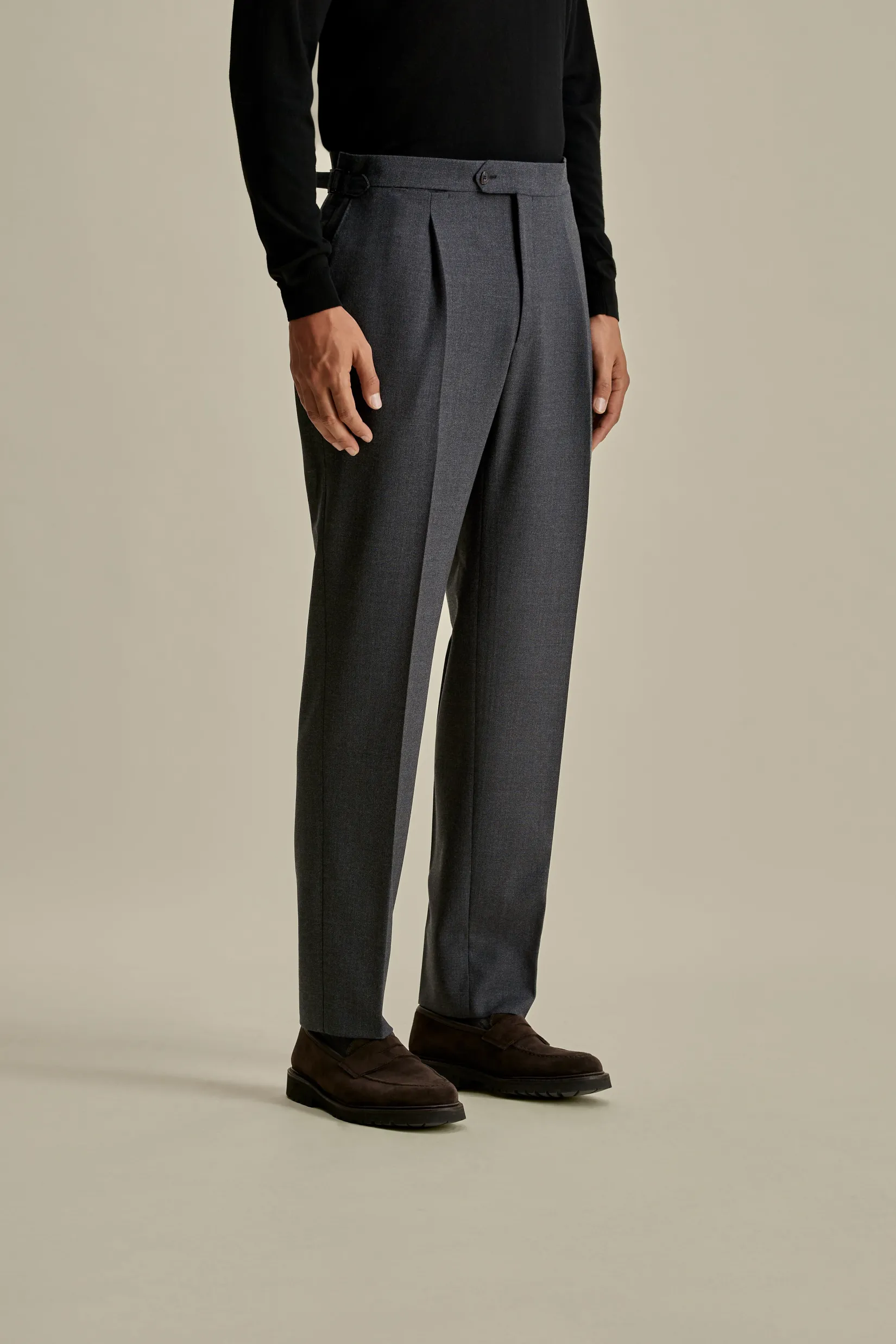 Online Wool Single Pleat Tailored Trousers Trousers & Shorts|Tailoring