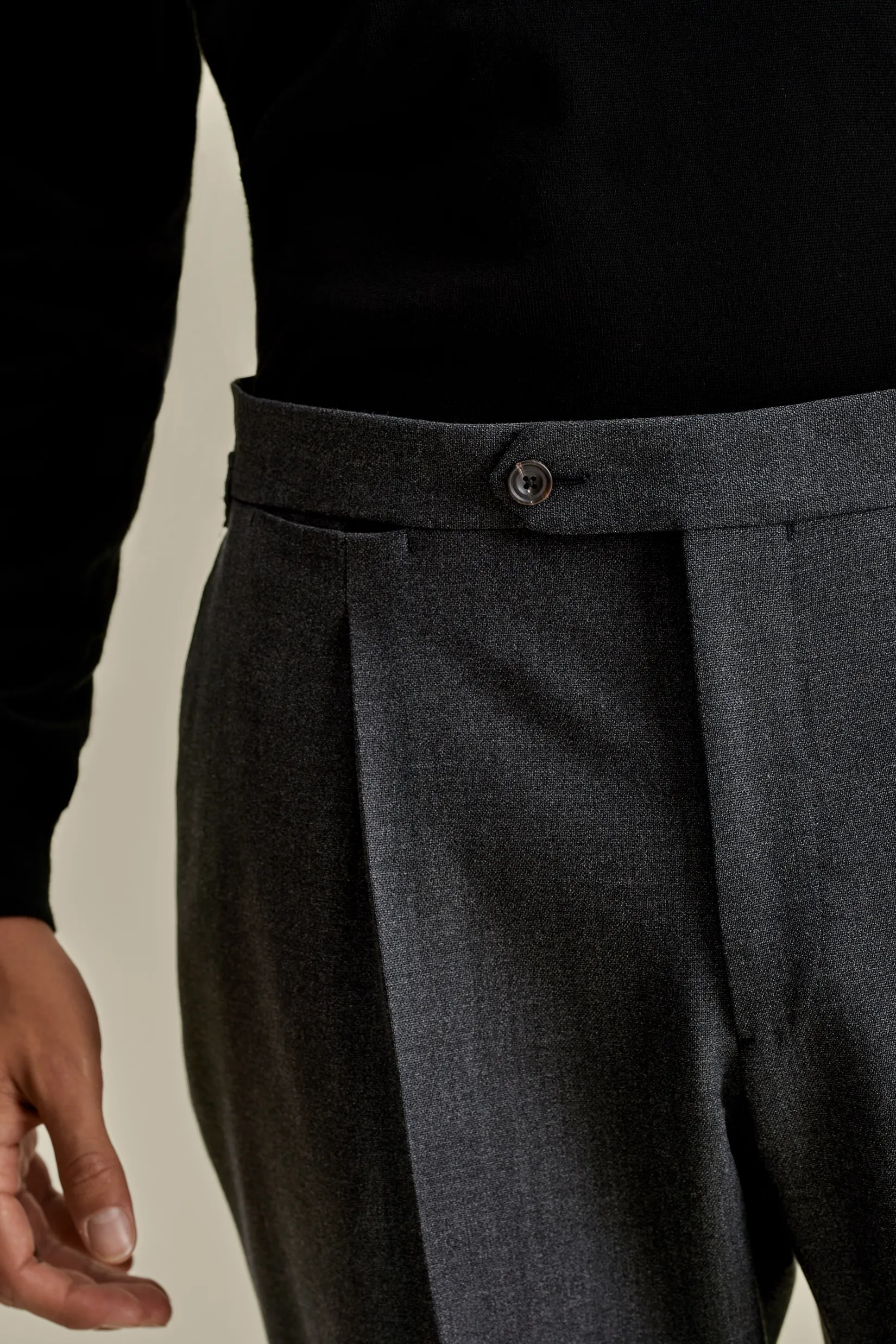 Online Wool Single Pleat Tailored Trousers Trousers & Shorts|Tailoring