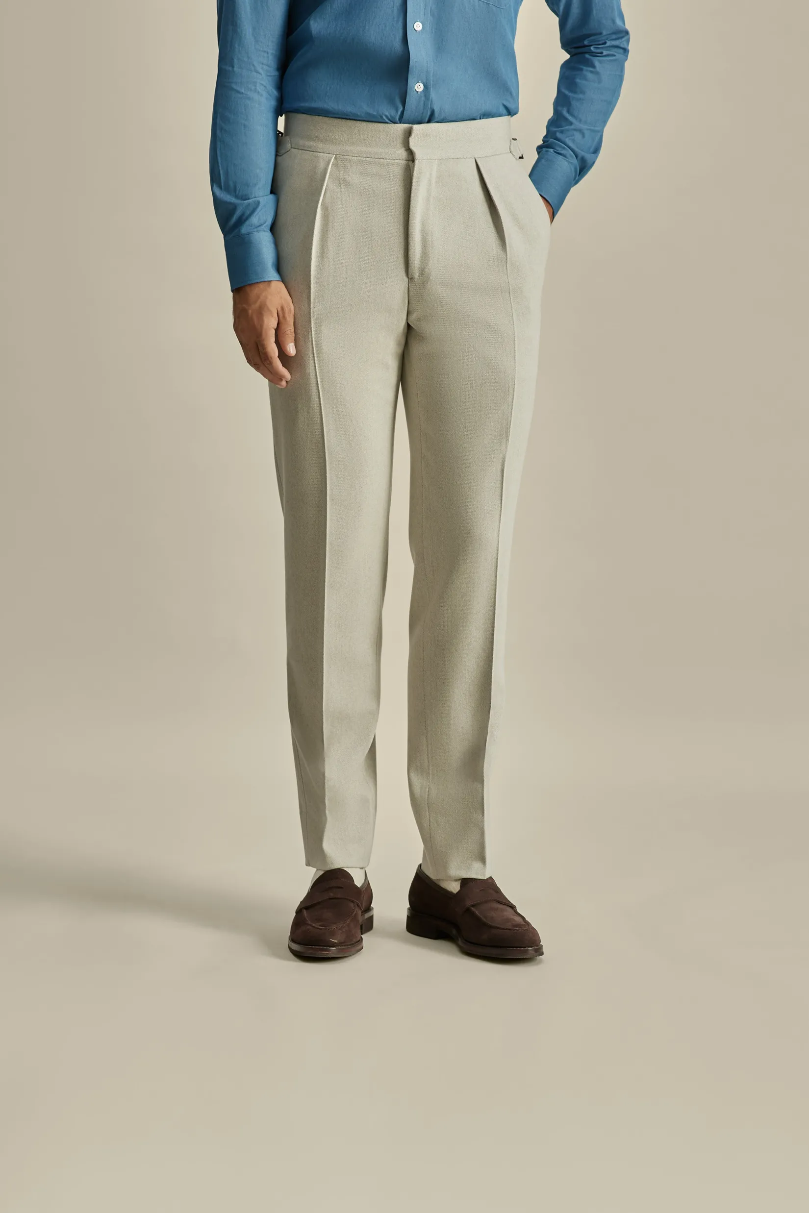 Best Wool Single Pleat Wide Leg Tailored Trousers Trousers & Shorts|Tailoring