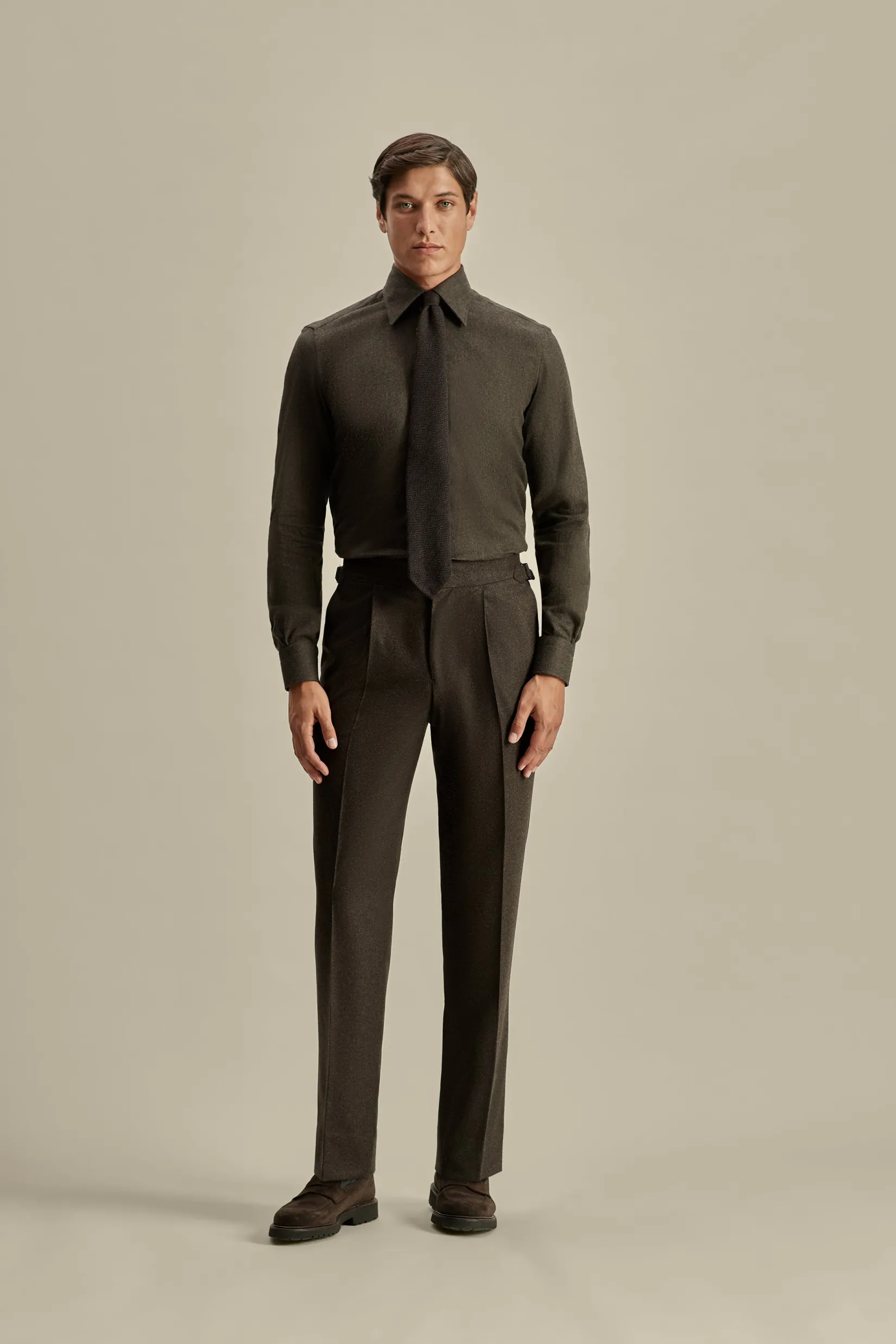 New Wool Single Pleat Wide Leg Tailored Trousers Trousers & Shorts|Tailoring