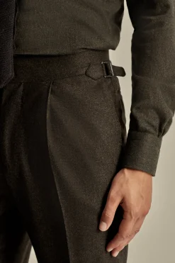 New Wool Single Pleat Wide Leg Tailored Trousers Trousers & Shorts|Tailoring