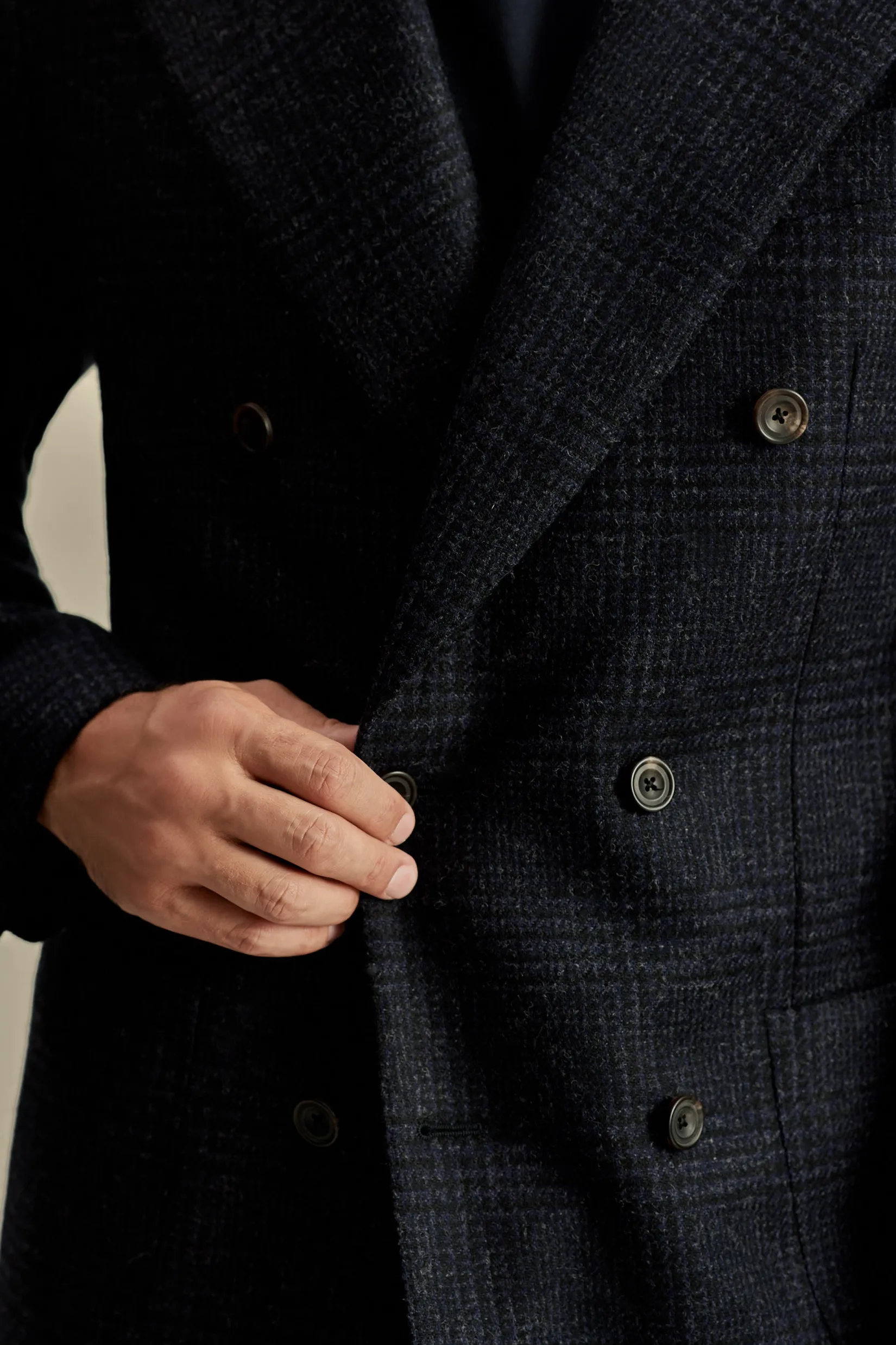 Hot Wool Unstructured Double Breasted Peak Lapel Jacket Tailoring